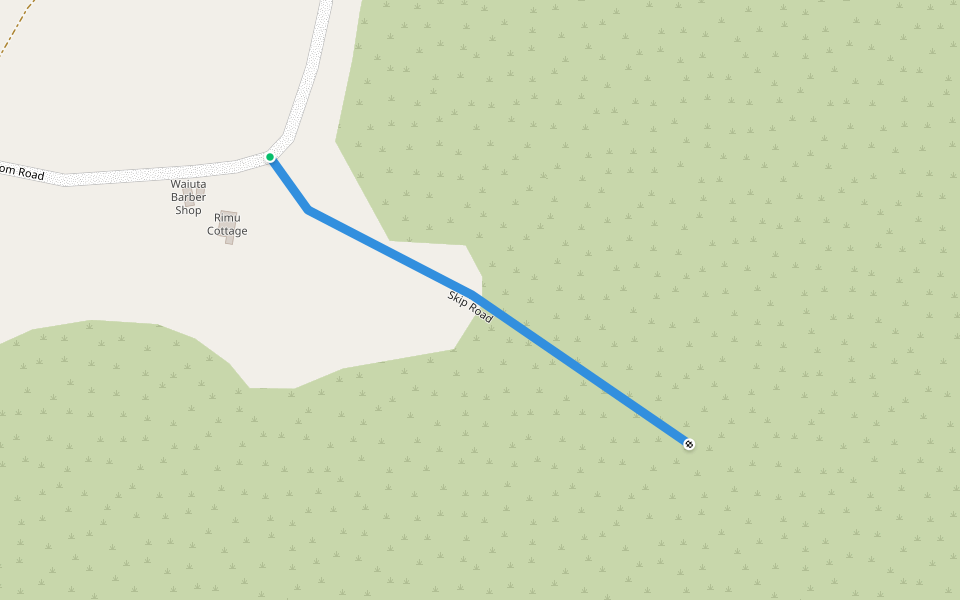 Skip Road walking route map in Waiuta