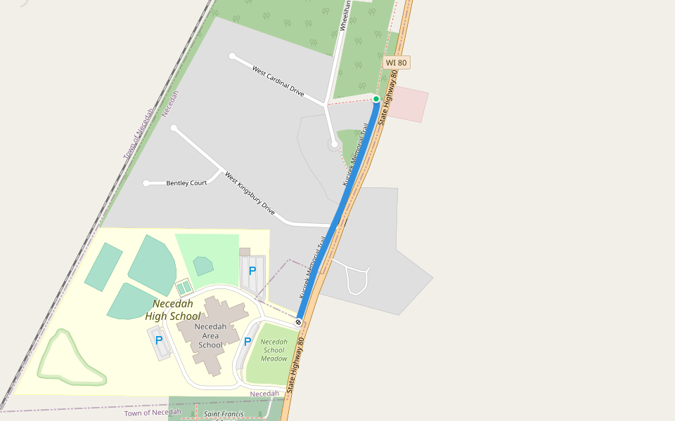 Kucirek Memorial Trail walking route map in Necedah