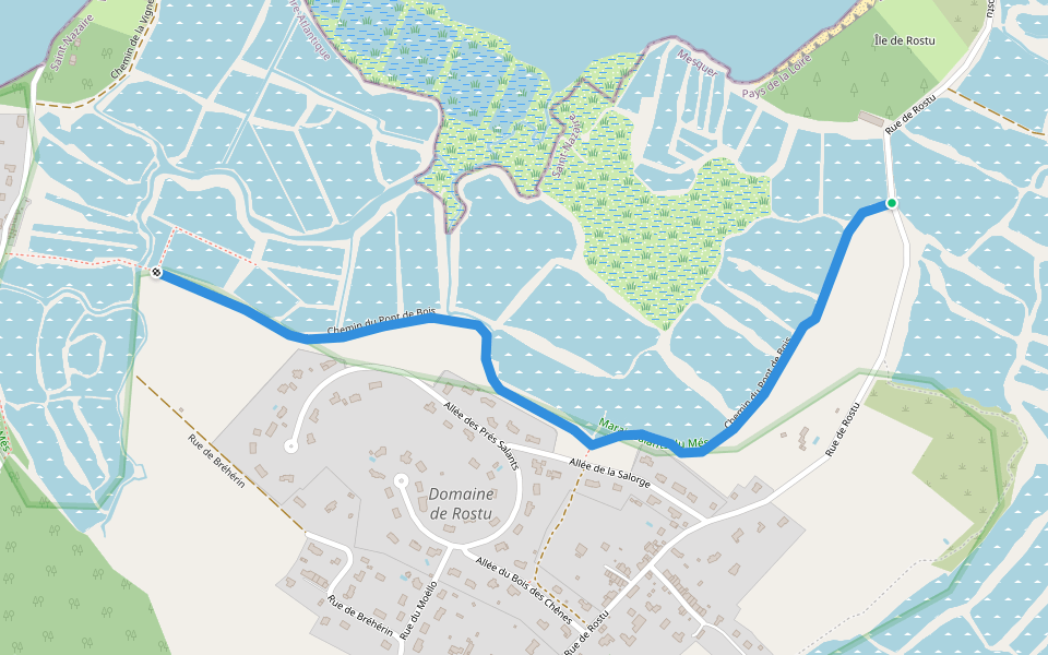 Chemin du Pont de Bois walking route map in Mesquer
