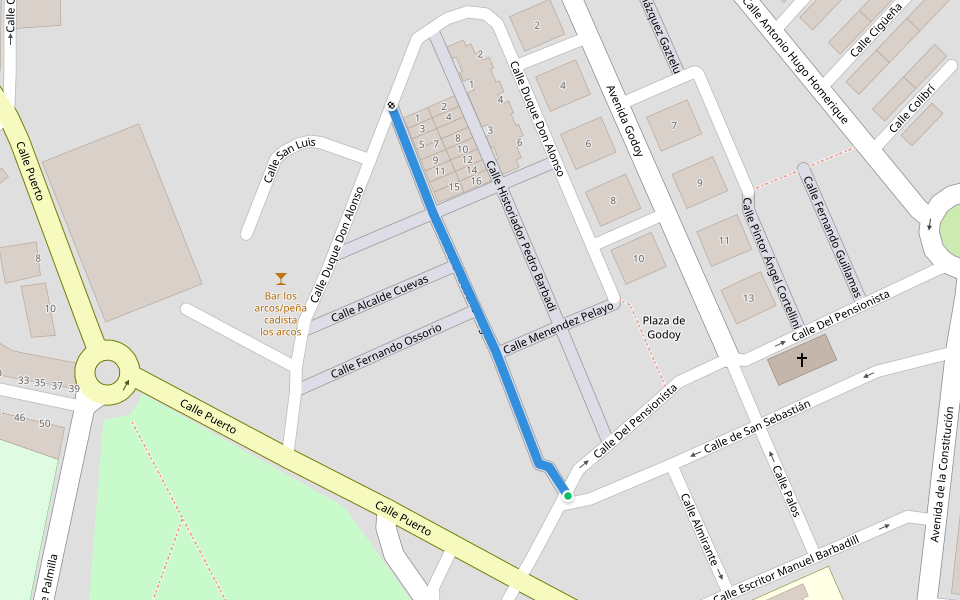 Calle Padre Faustino Miguez walking route map in Sanlúcar de Barrameda