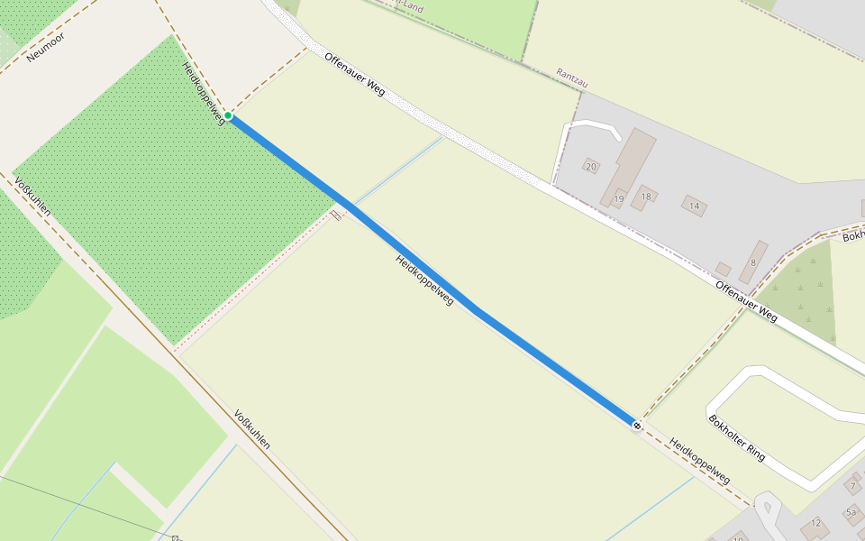 Heidkoppelweg walking route map in Elmshorn