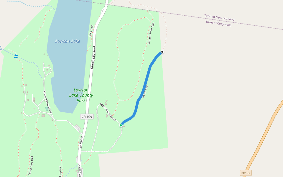 Notch trail walking route map in Feura Bush