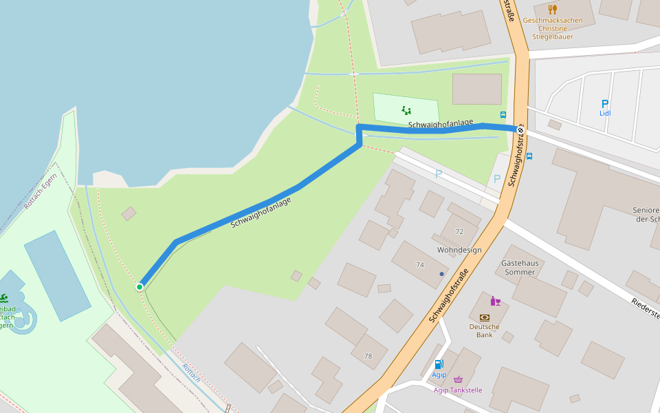 Schwaighofanlage walking route map in Rottach-Egern