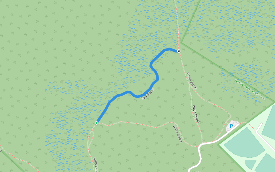 Red Blazes walking route map in Barnegat Township