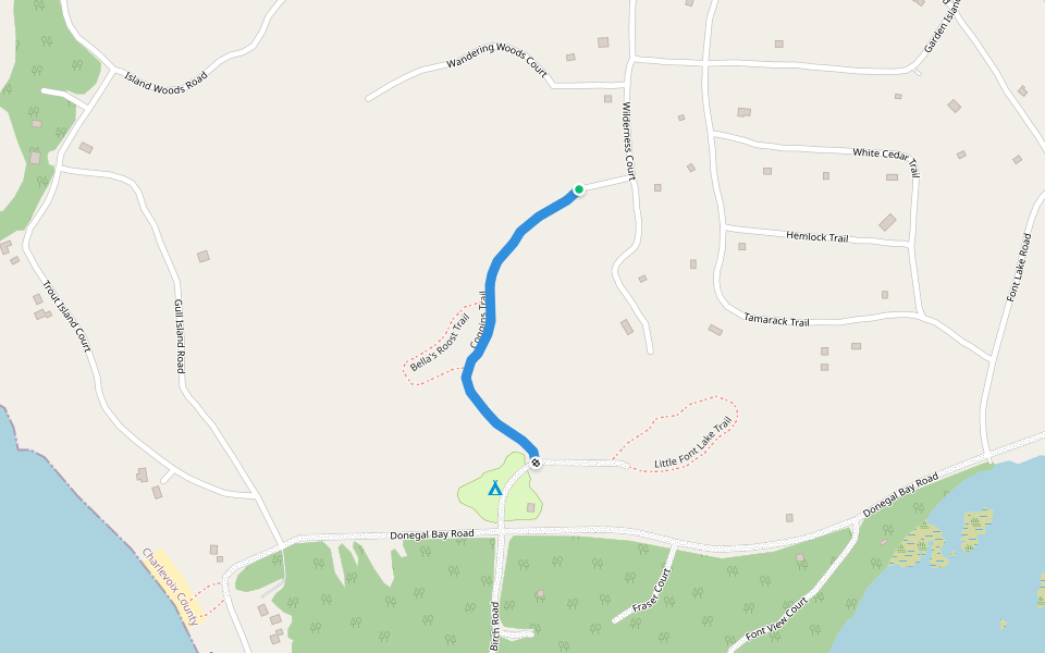 Coggins Trail walking route map in Beaver Island