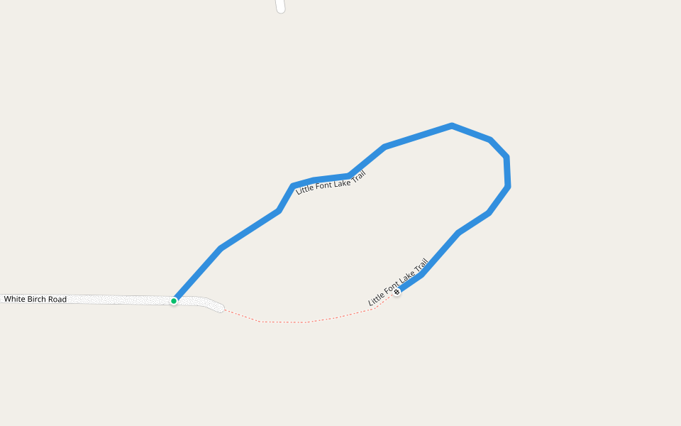 Little Front Lake Trail walking route map in Beaver Island