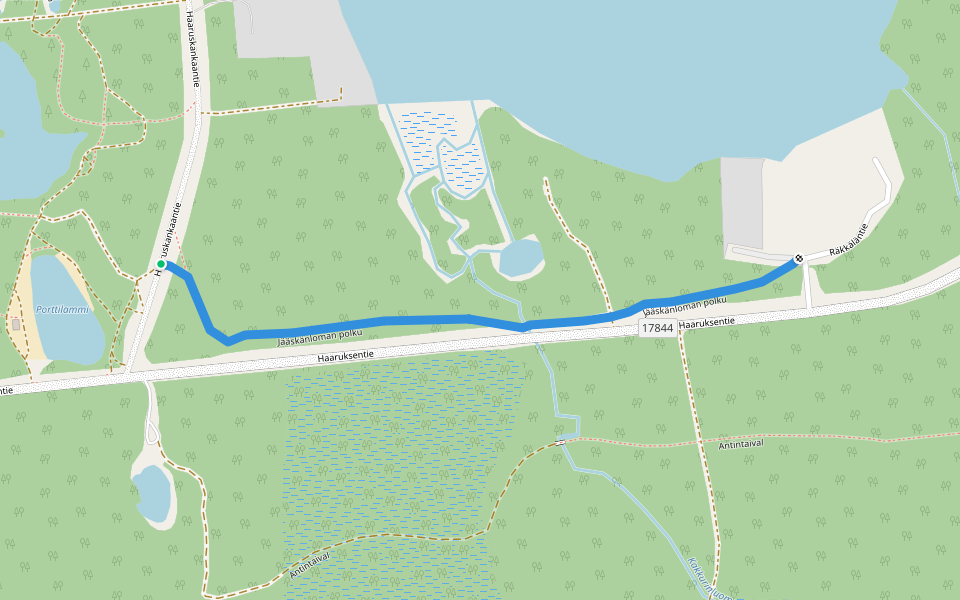 Jääskänloman polku walking route map in Härmä