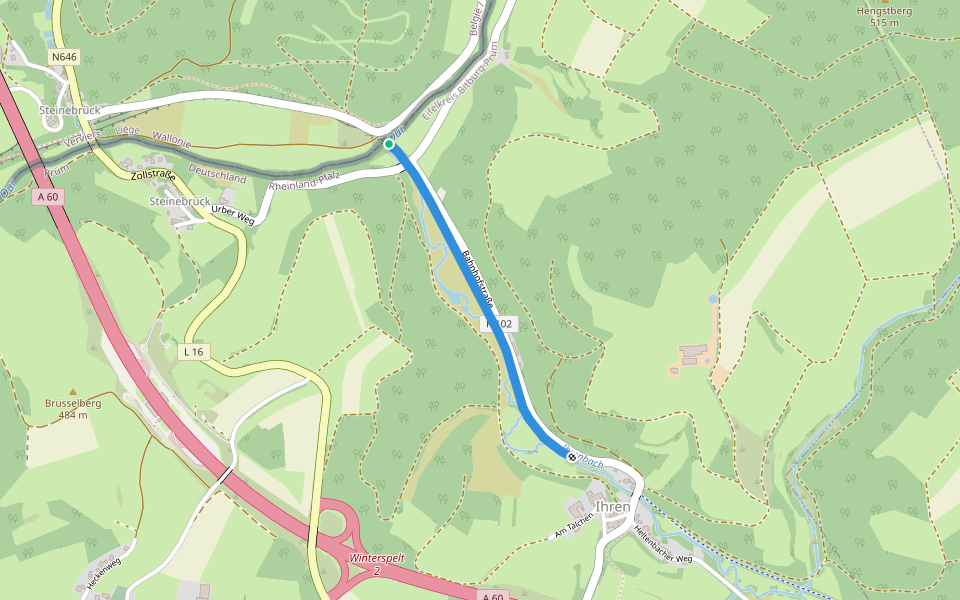 RAVeL L46 / Eifel-Ardennen Radweg walking route map in Sankt Vith