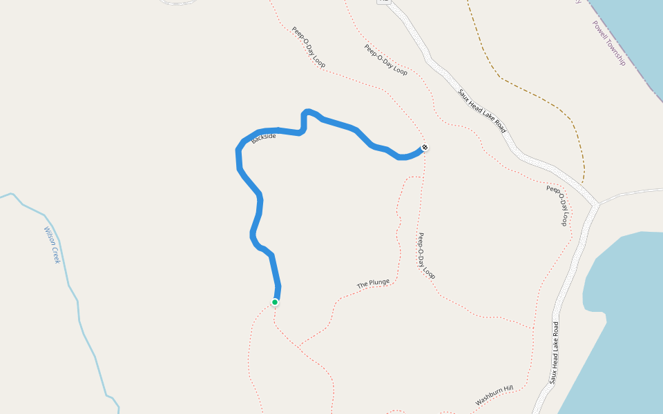 Backside walking route map in Marquette