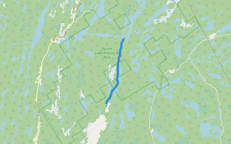 Norway Lake Trail walking route map in Tamworth
