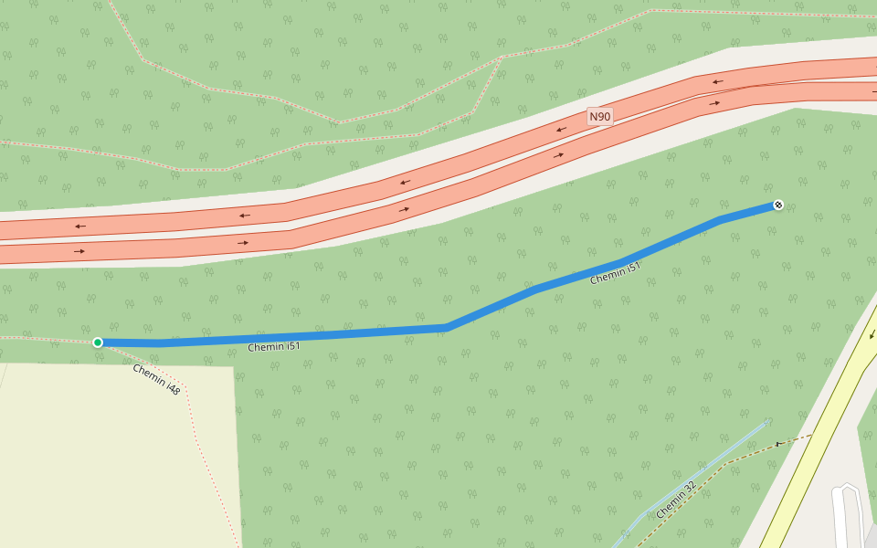 Chemin i51 walking route map in Floreffe