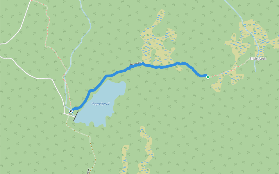 Endresete walking route map in Hyllestad