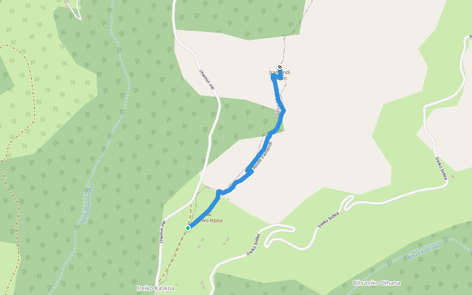 Route Iramendi walking route map in Saint-Michel