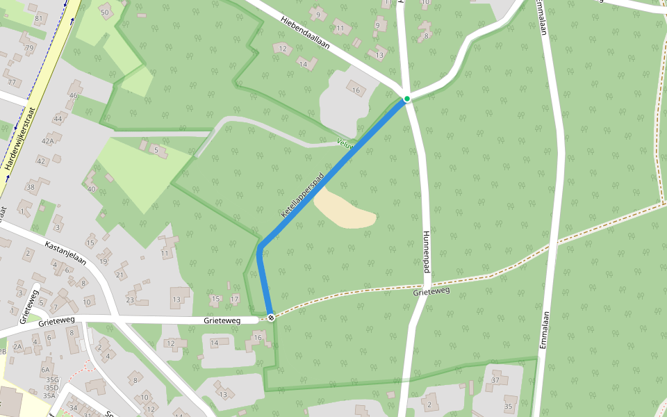 Ketellapperspad walking route map in Putten