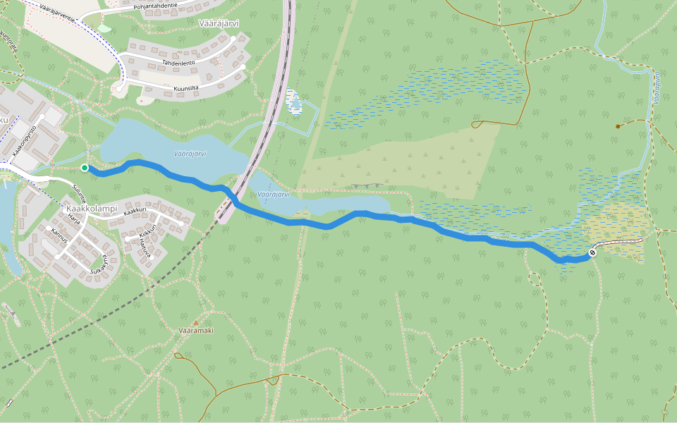Vääräpolku walking route map in Jyväskylä