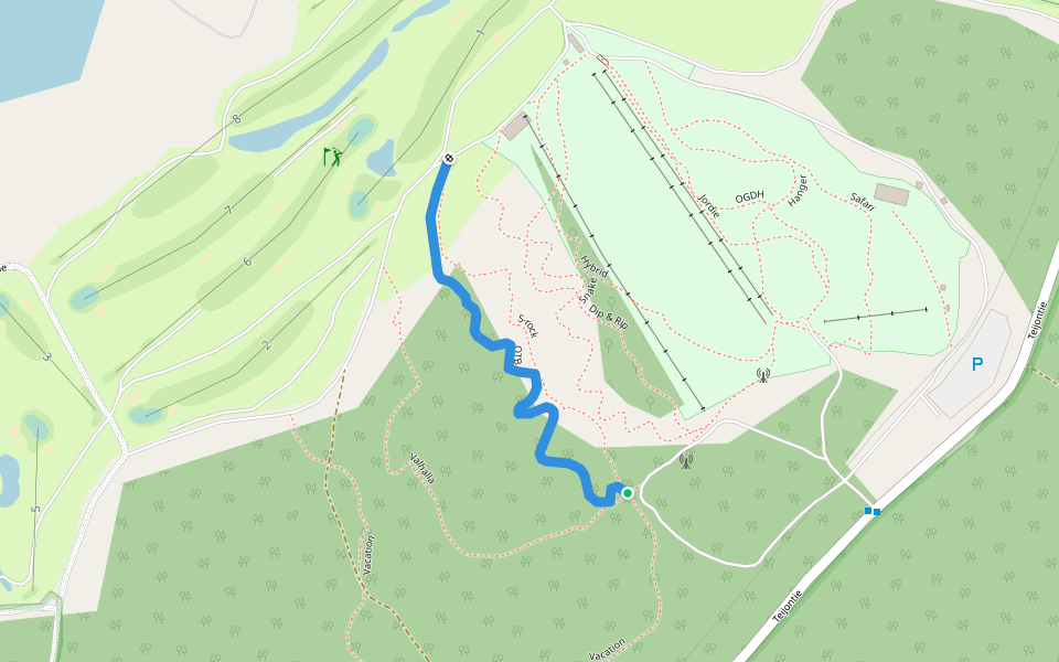 OTB walking route map in Mathildedal