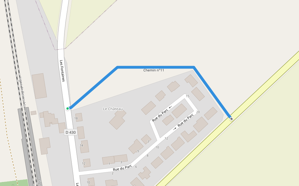 Chemin n°11 walking route map in Loivre