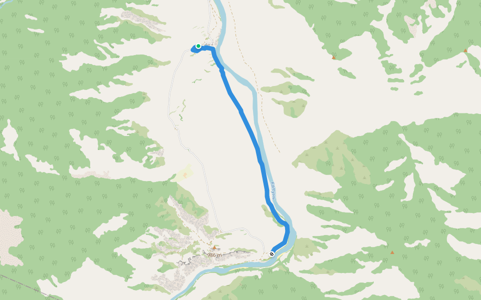 Иня-Тюнгур нижняя тропа walking route map in Озерное (майминский)