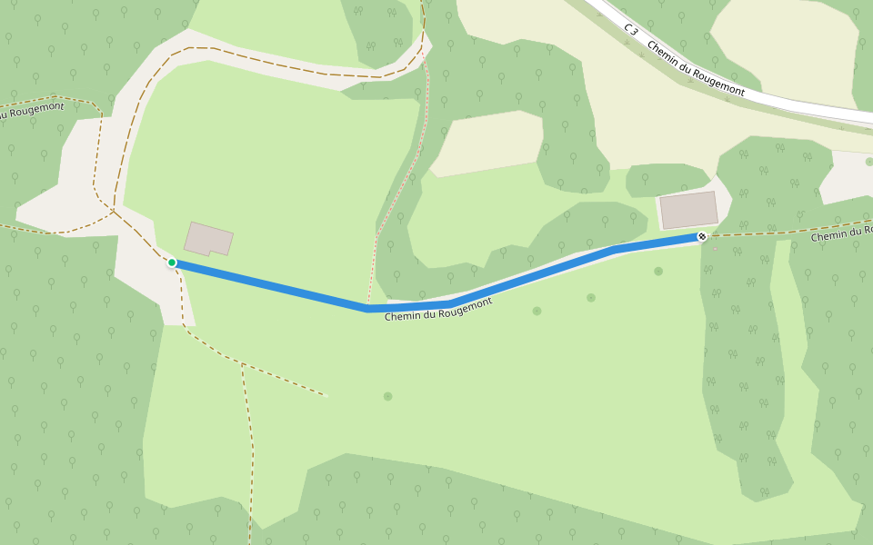 Chemin du Rougemont walking route map in Plancher-Bas