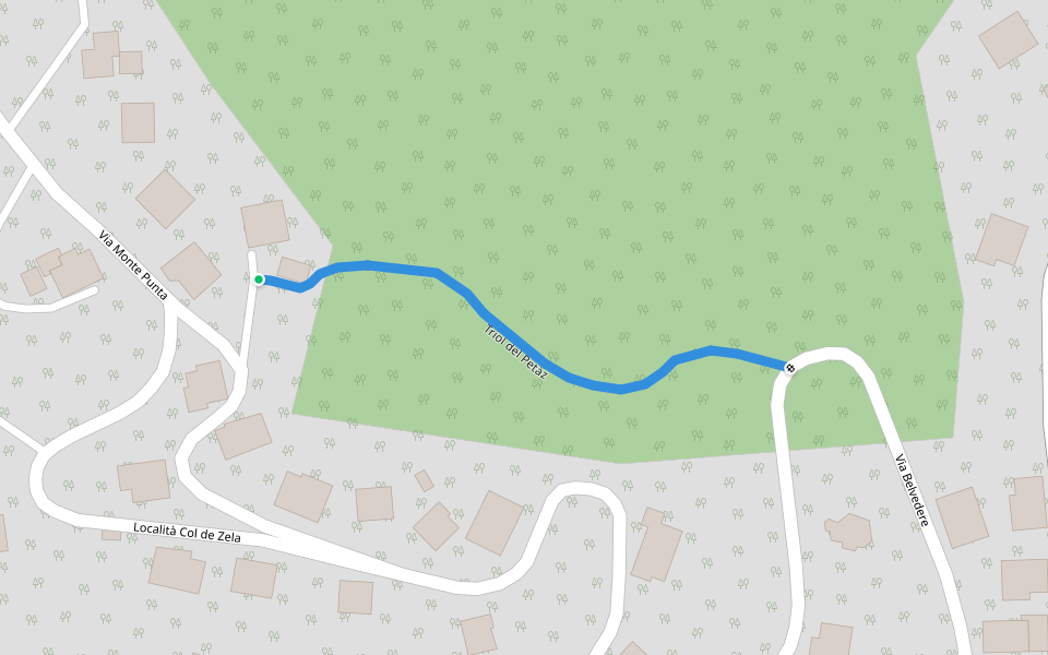 Triol del Petàz walking route map in Forno di Zoldo
