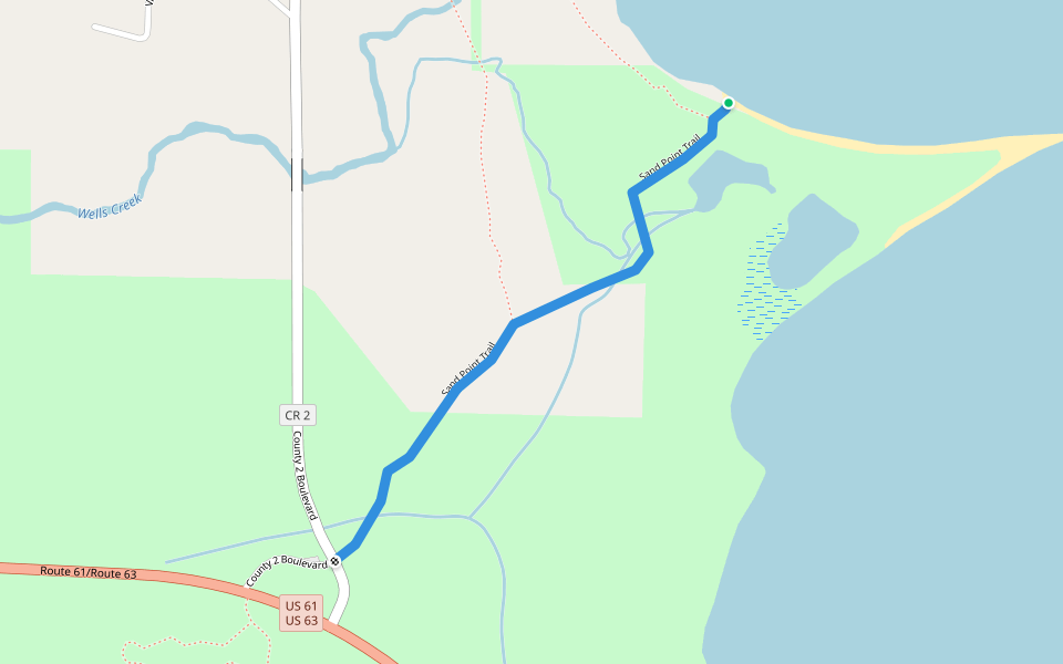 Sand Point Trail walking route map in Frontenac