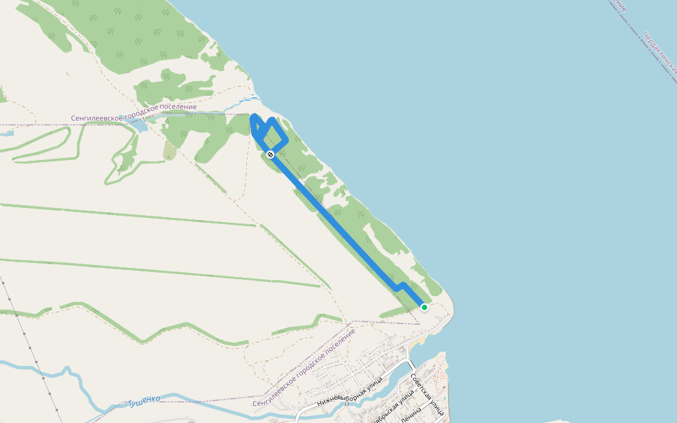 Экологическая тропа Волжский берег walking route map in Sengiley