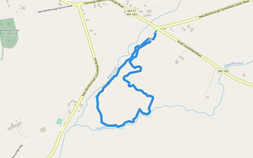 New Marlboro Preserve Loop walking route map in New Marlborough