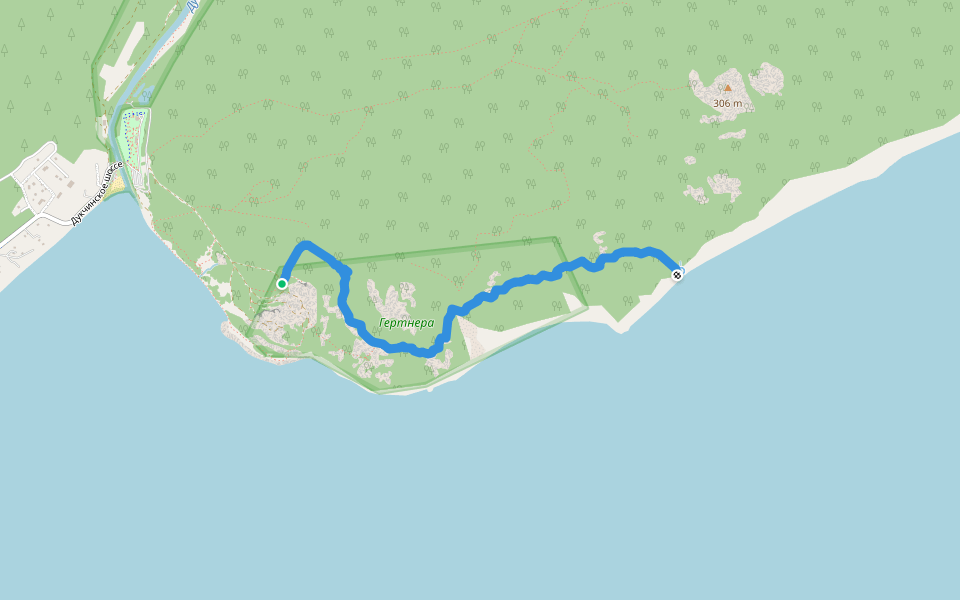 к Чёрному Ключу walking route map in Magadan