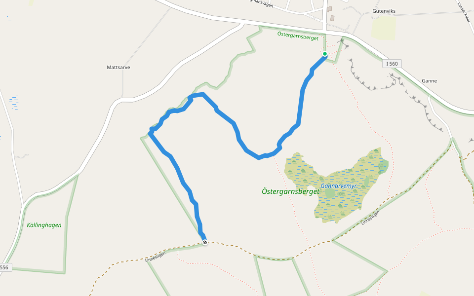 NaturSlinge walking route map in Katthammarsvik