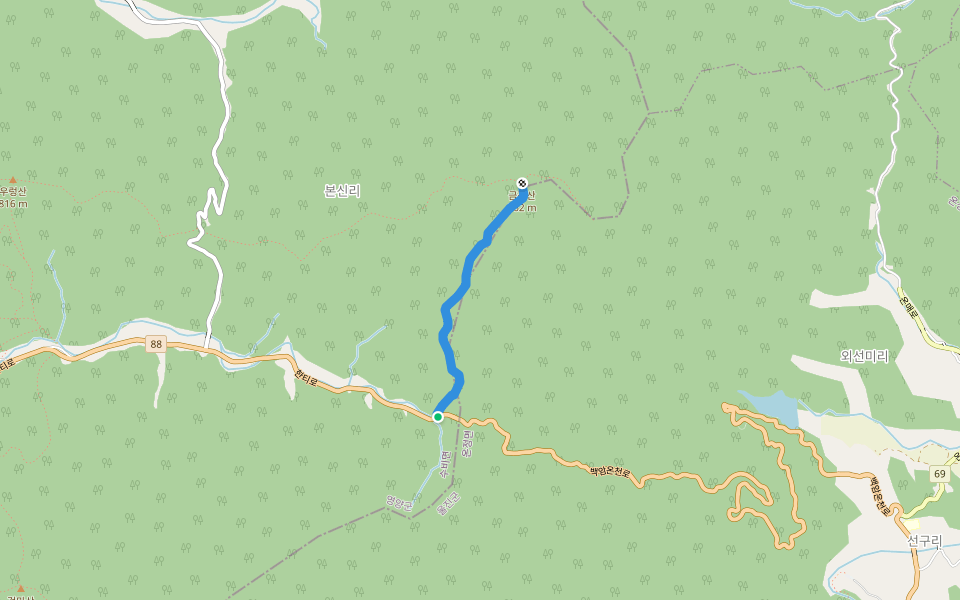 금장산 등산로 walking route map in Yeongyang