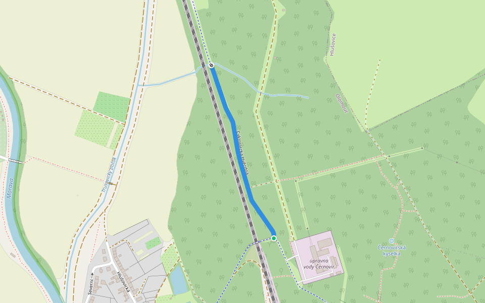 Cyklostezka Hvězdná walking route map in Olomouc