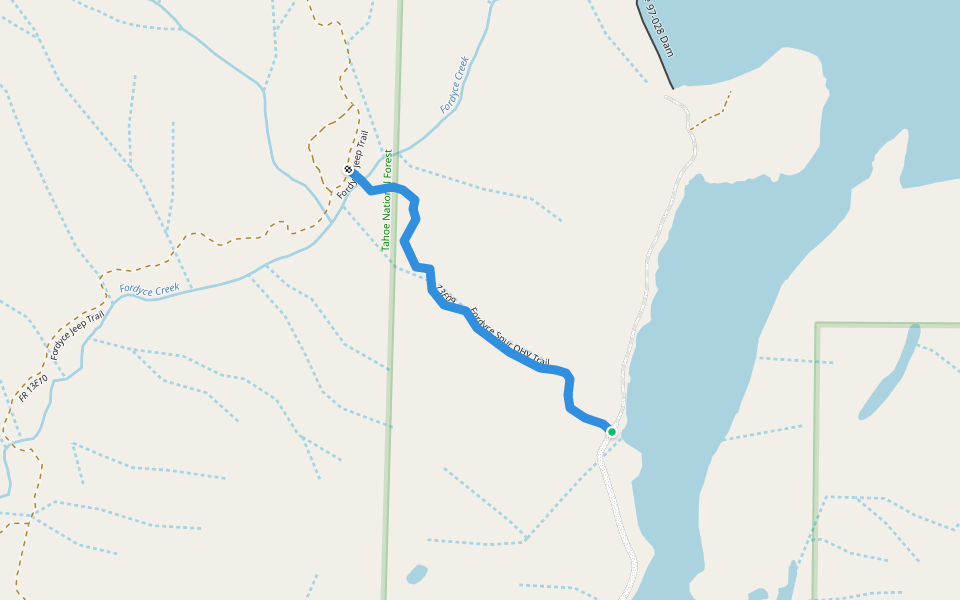 Fordyce Spur OHV Trail walking route map in Baltimore Town