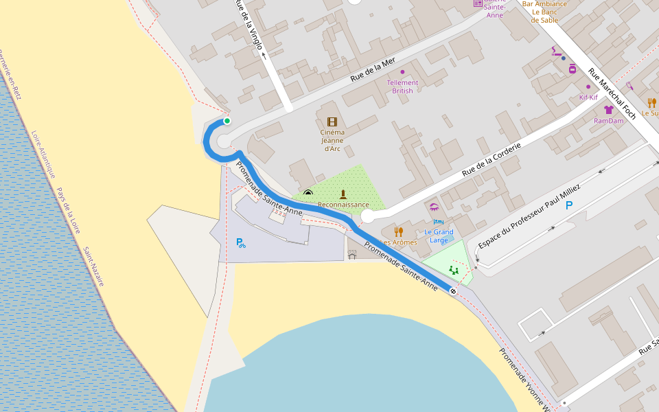 Promenade Sainte-Anne walking route map in La Bernerie-en-Retz