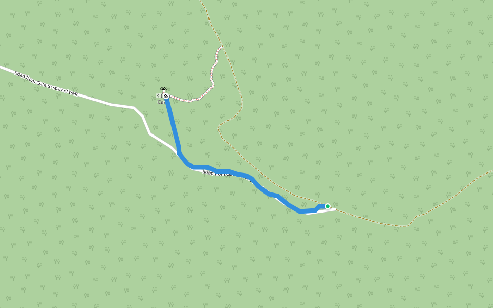 Kitum cave via elephant route walking route map in Endebess