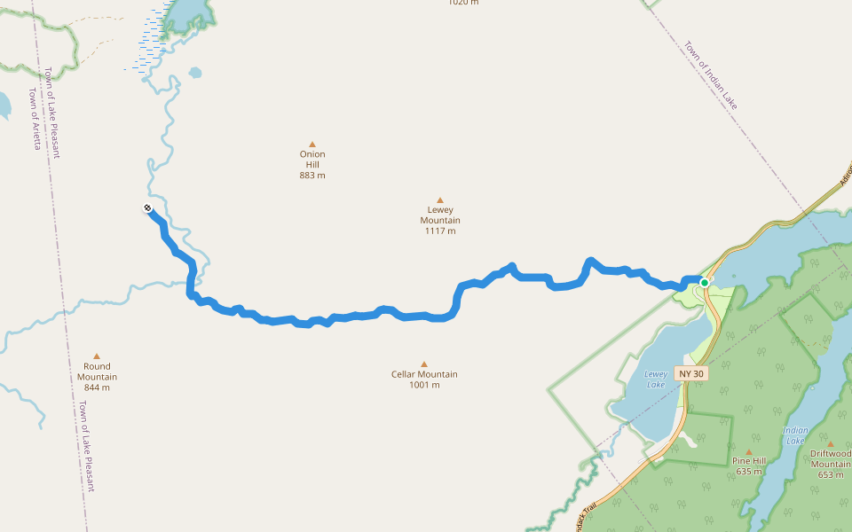Sucker Brook Trail walking route map in Lake Pleasant
