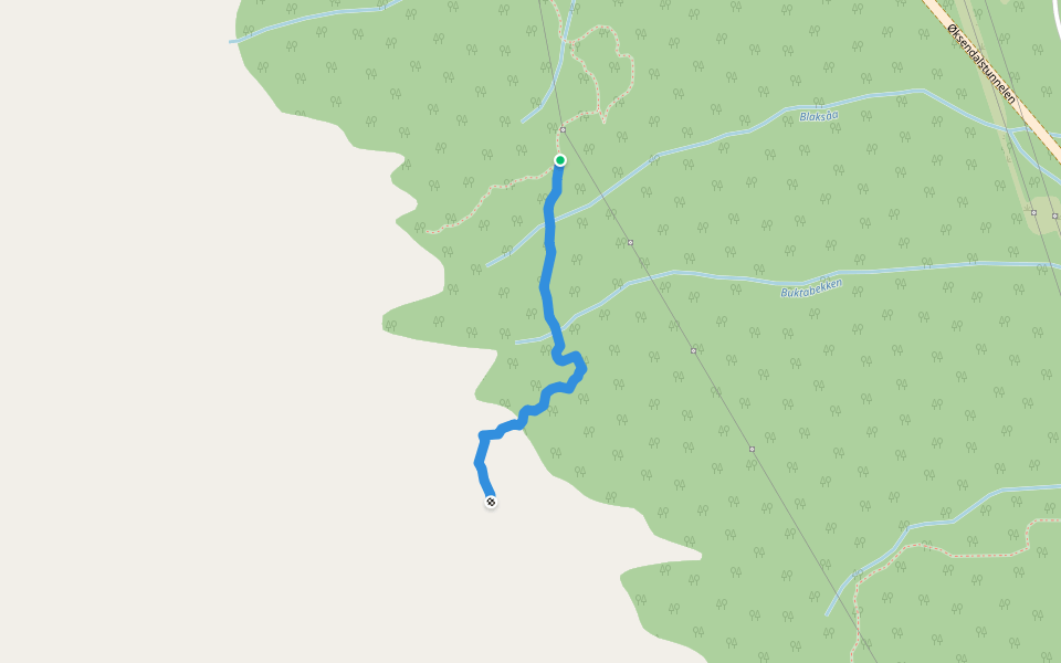 Hammartoppen walking route map in Viklandet