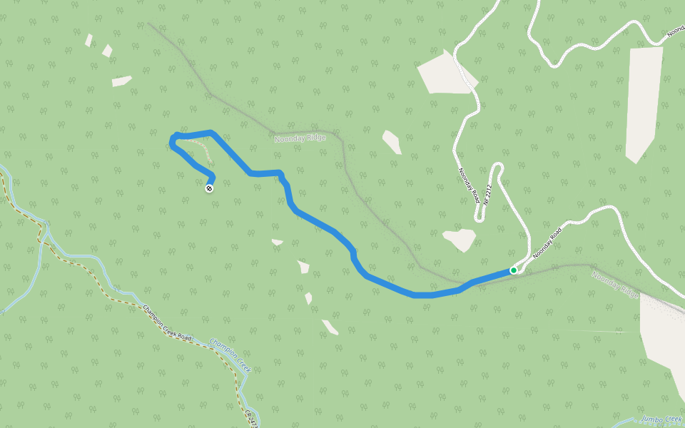 Noonday Wagon Trail walking route map in Dorena