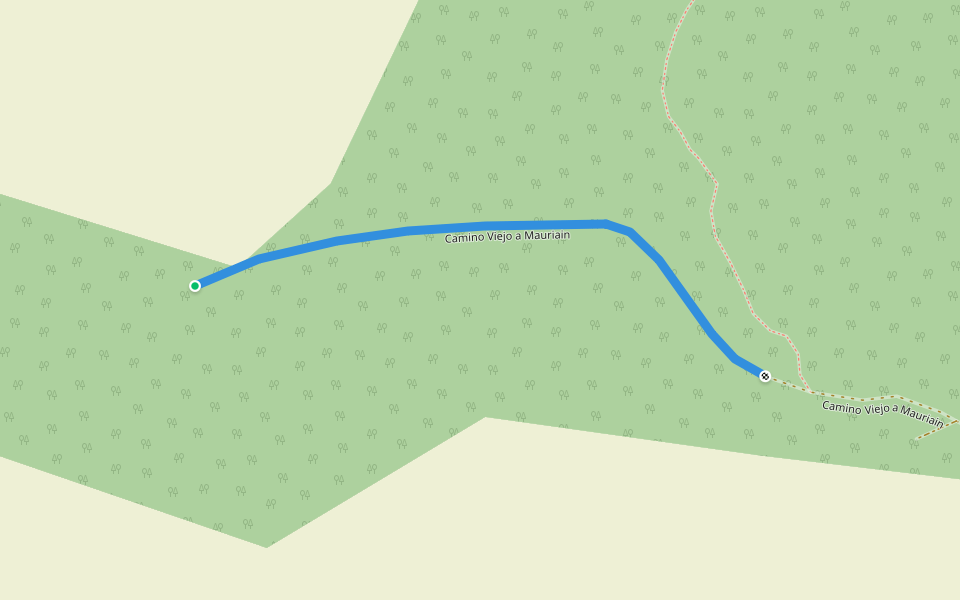 Camino Viejo a Mauriain walking route map in Villatuerta