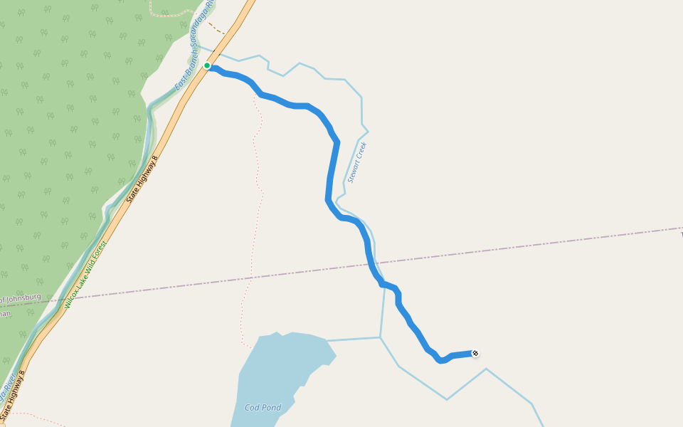 Oregon trail walking route map in Johnsburg