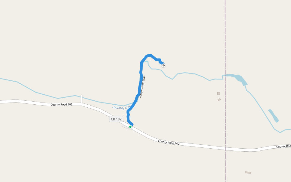 Guffey Gorge Trail walking route map in Guffey