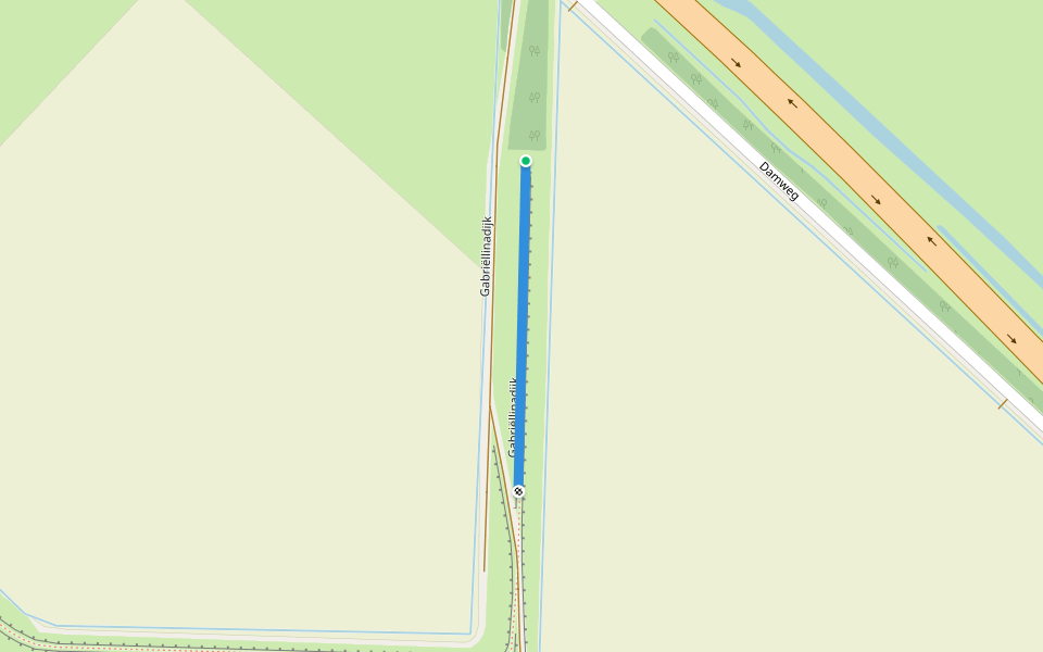 Gabriellinadijk walking route map in Stellendam