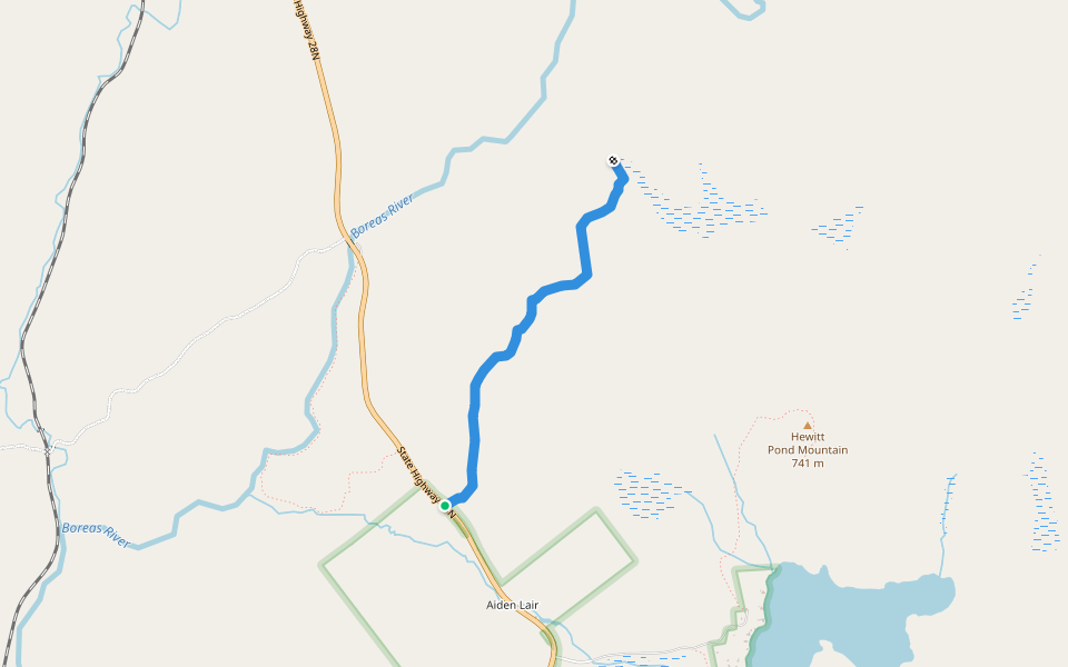 Lindsey Marsh trail walking route map in Minerva