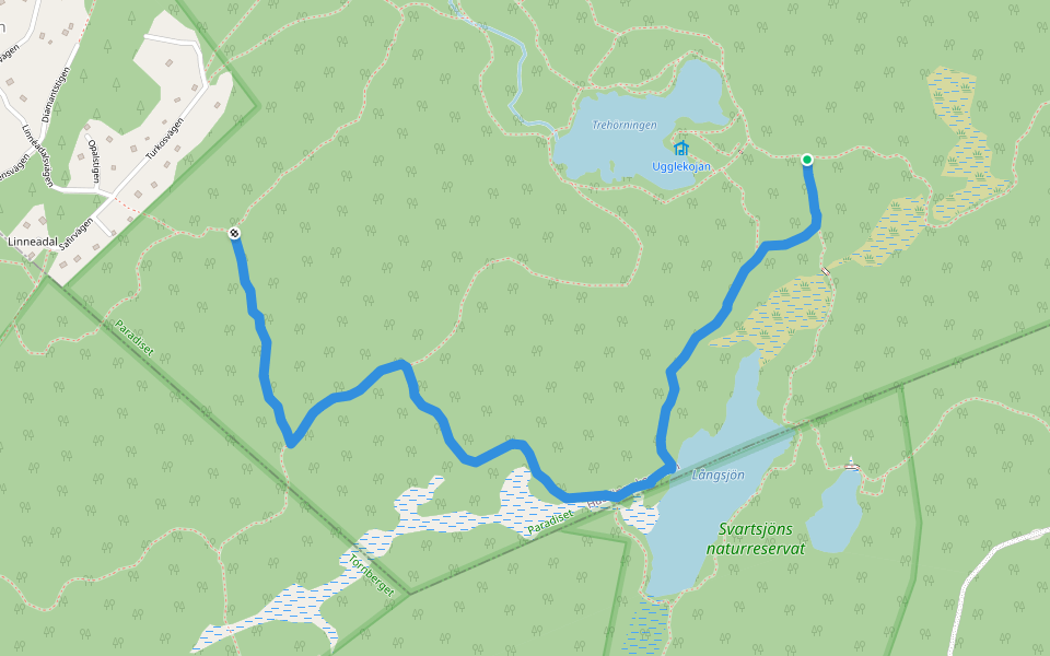 Sameslingan walking route map in Huddinge