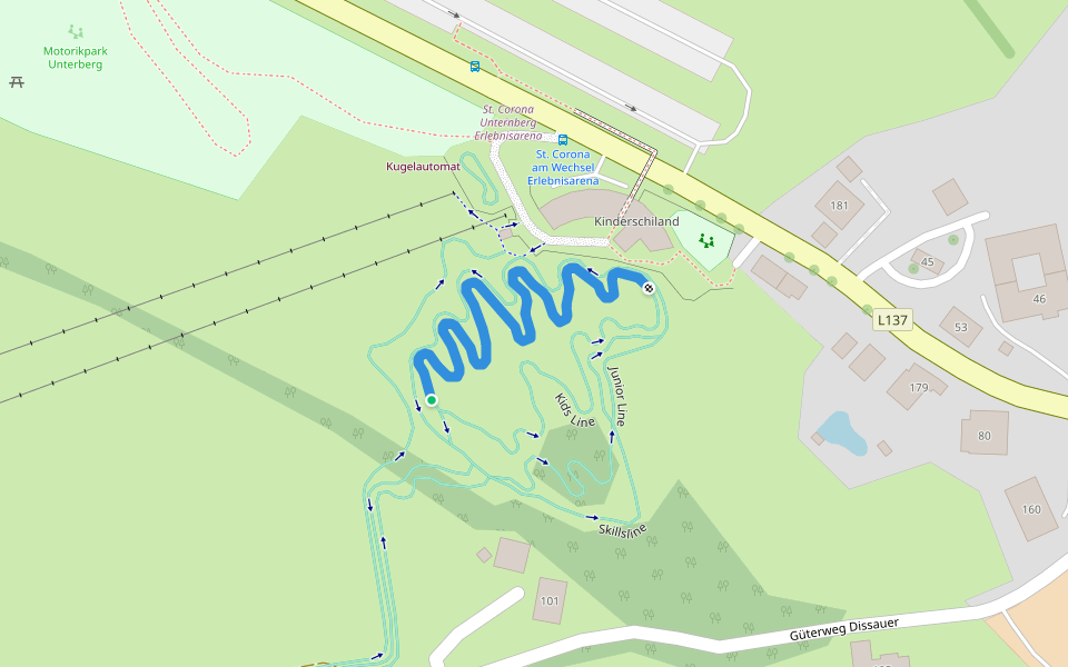 Kiddies Line walking route map in Sankt Corona am Wechsel