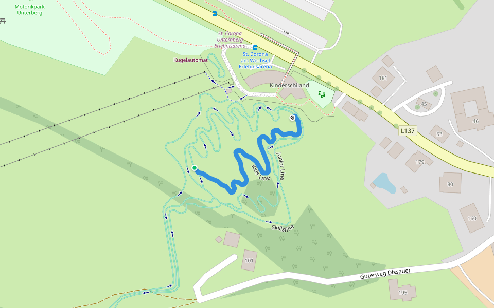 Kids Line walking route map in Sankt Corona am Wechsel