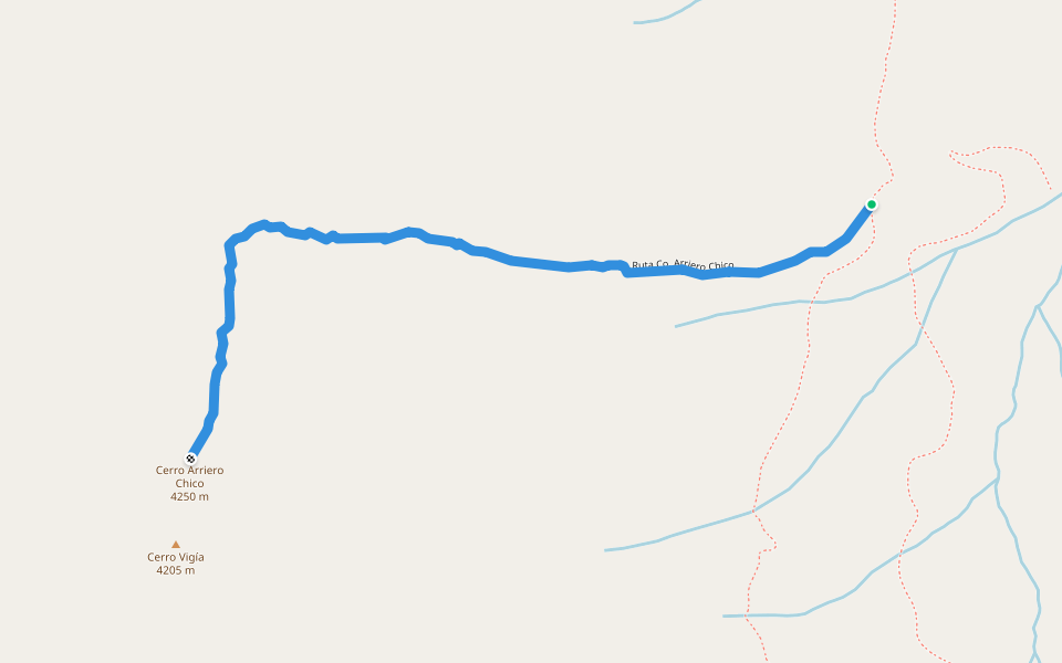 Ruta Co. Arriero Chico walking route map in El Juncal