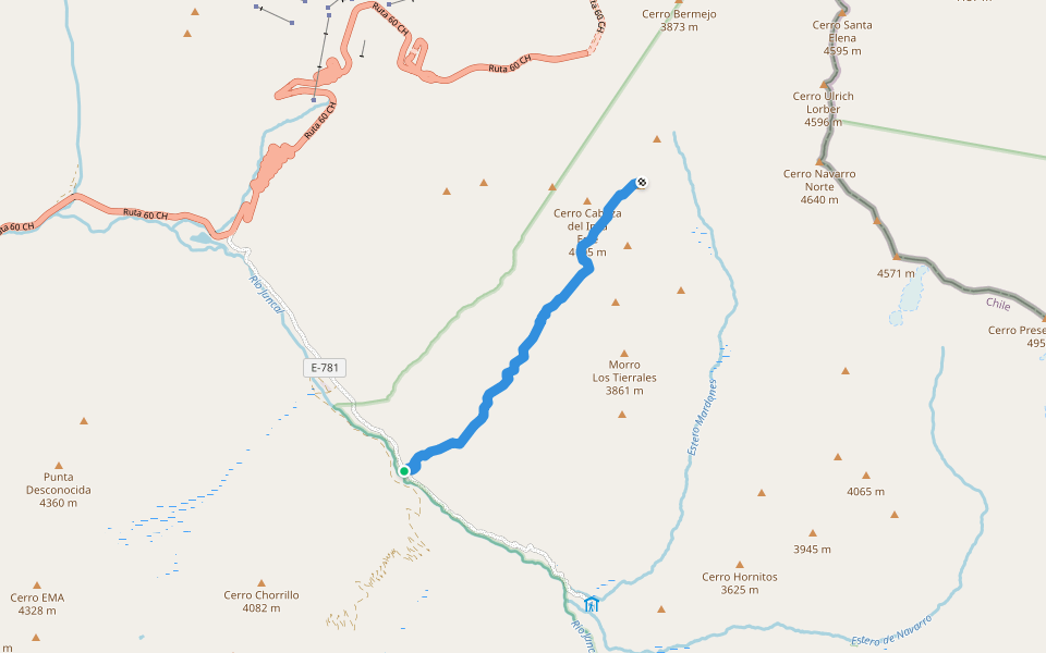 Ruta Co. Alto Mardones walking route map in El Juncal
