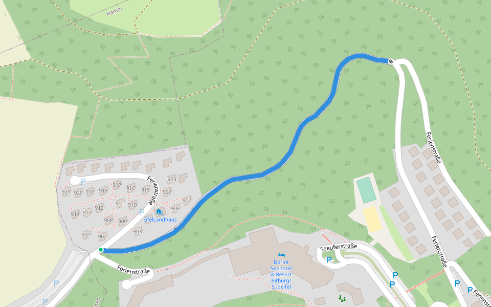 Ferienstraße walking route map in Biersdorf am See