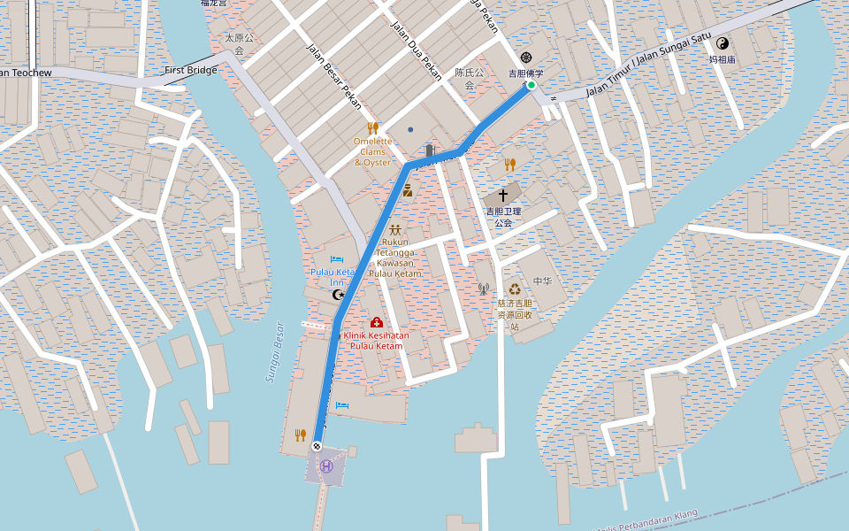 Jalan Merdeka 独立路 walking route map in Pulau Ketam