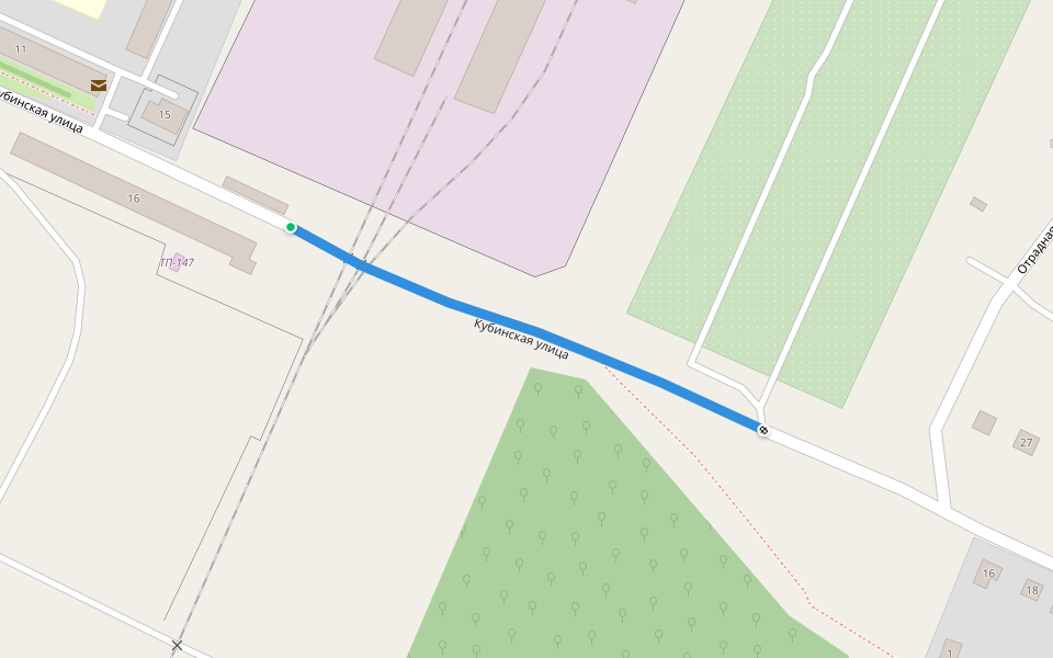 Кубинская улица walking route map in Vologda